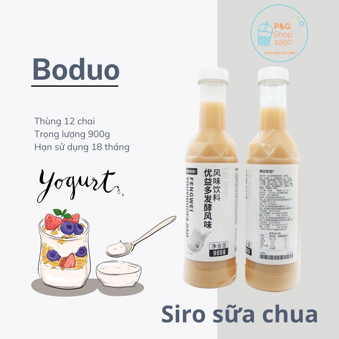 Siro sữa chua Boduo chai 900g