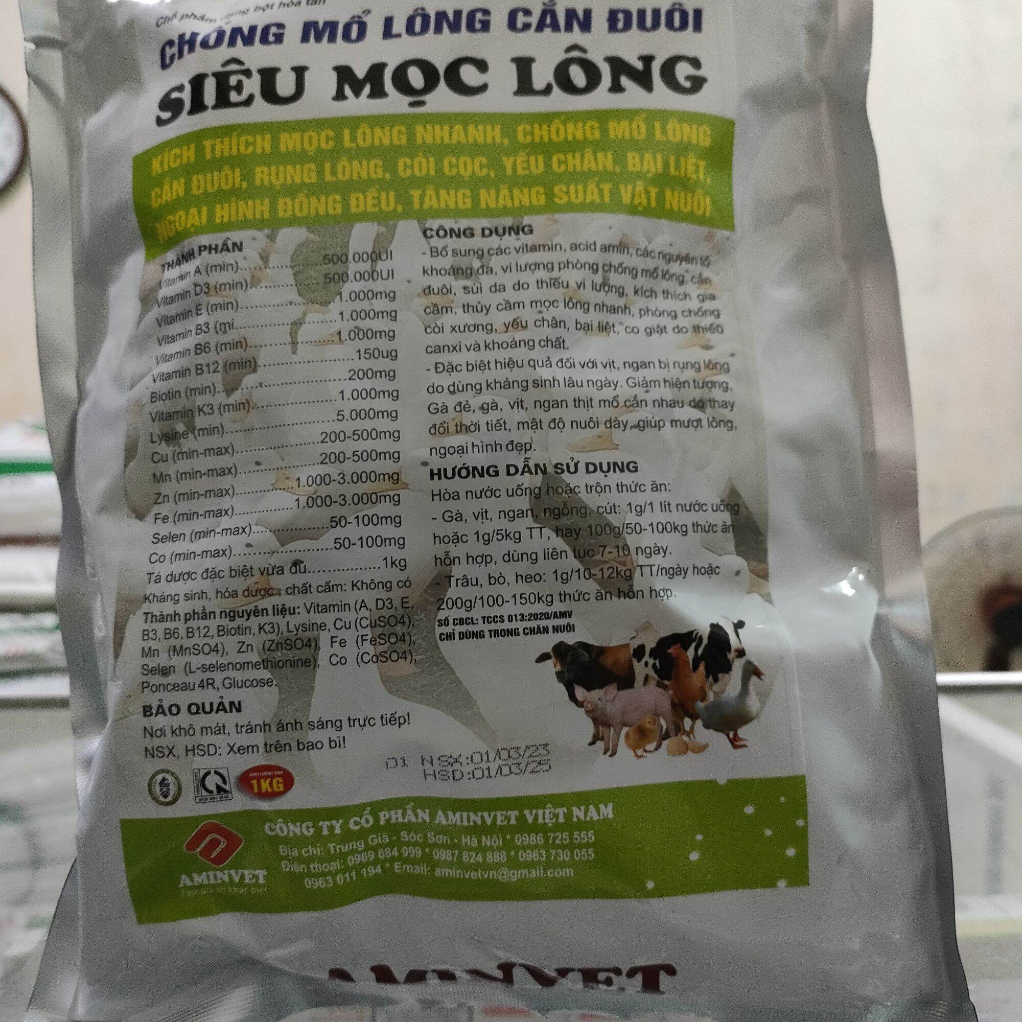 Siêu mọc lông, chống mổ lông cắn đuôi 200g, 1kg