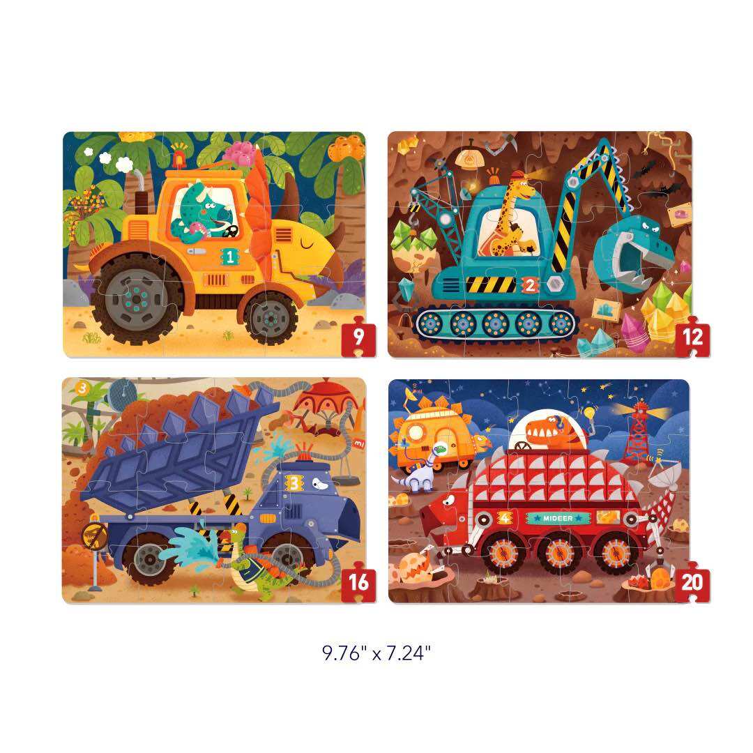 Ghép hình Level Up Puzzle Mideer - Level 2: Dinosaur Project (9-20 mảnh ghép)
