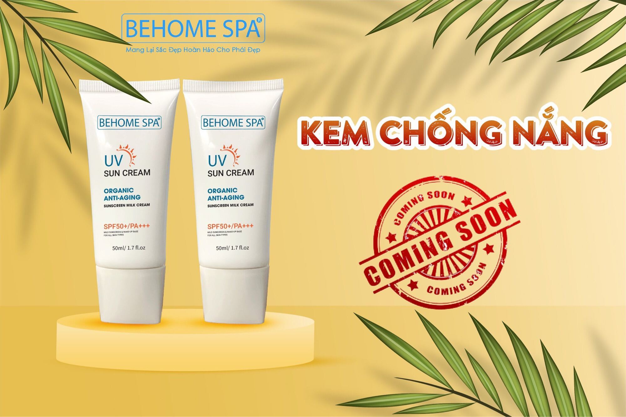 KEM SỮA CHỐNG NẮNG ☀️FREESHIP☀️ KEM CHỐNG NẮNG HỮU CƠ NGĂN NGỪA LÃO HÓA DA BEHOME SPA