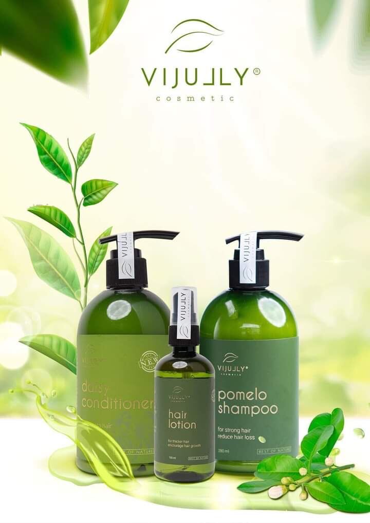 Combo Chăm Sóc Tóc Vijully - Combo 3 Chai Xịt - Gội - Xã Bưởi Vijully Cosmetic