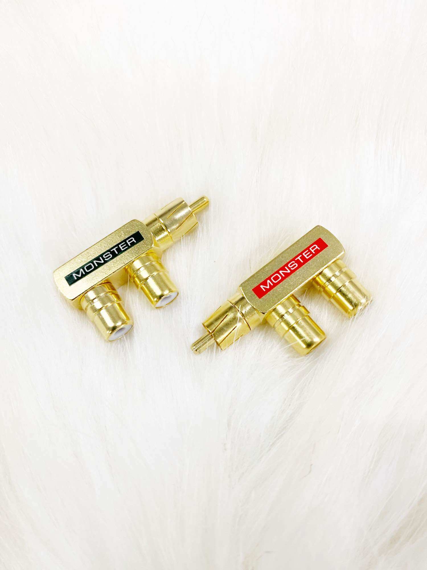 (VIDEO) 1 cặp đầu chia jack AV/RCA/hoa sen 1 ra 2 Monster (1 cặp)