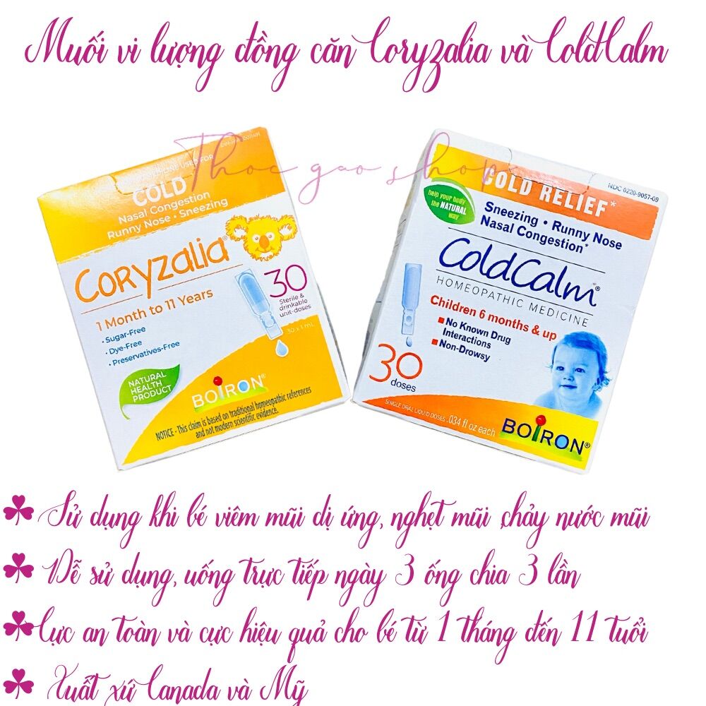 Muối uống vi lượng đồng căn Coryzalia hộp 30 tép nội địa Canada
