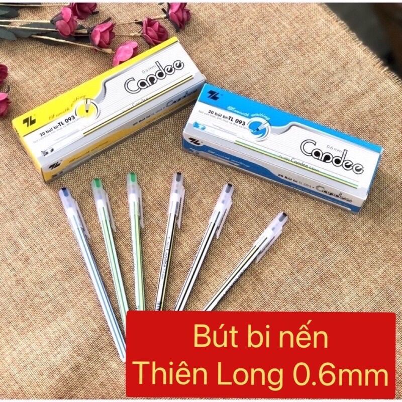 Hộp 20 bút bi nến thiên long tl-093.nét 0.6mm hàng sịn công ty
