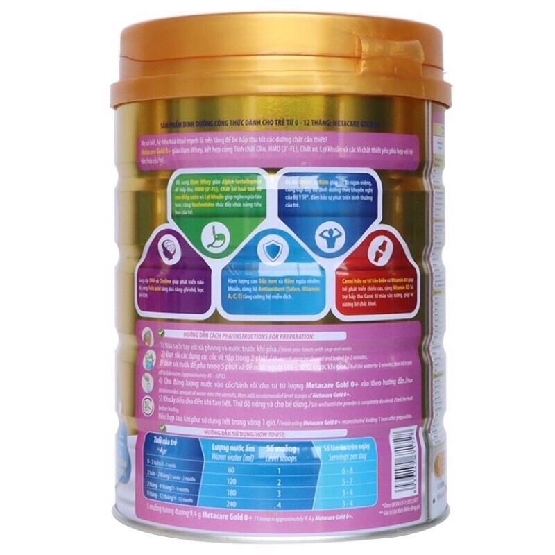 Sữa bột metacare opto số 0 800g (mãu mới)