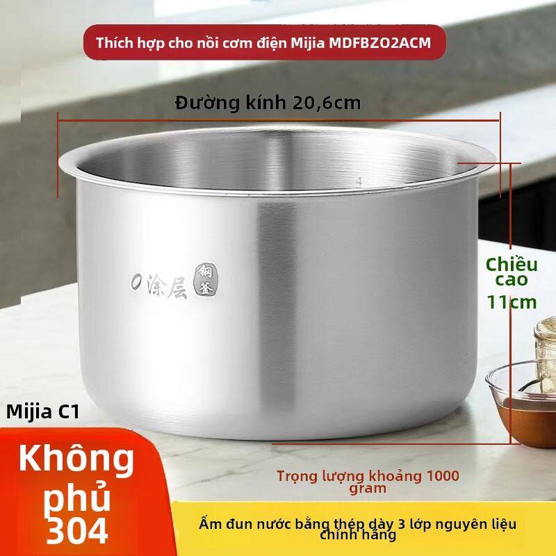 Nồi Cơm Điện Xiaomi MDFBZ02ACM DFB201CM 1.6L3L Nồi Trong Bằng Thép Không Gỉ 304 Nồi Cơm Điện Rice Co