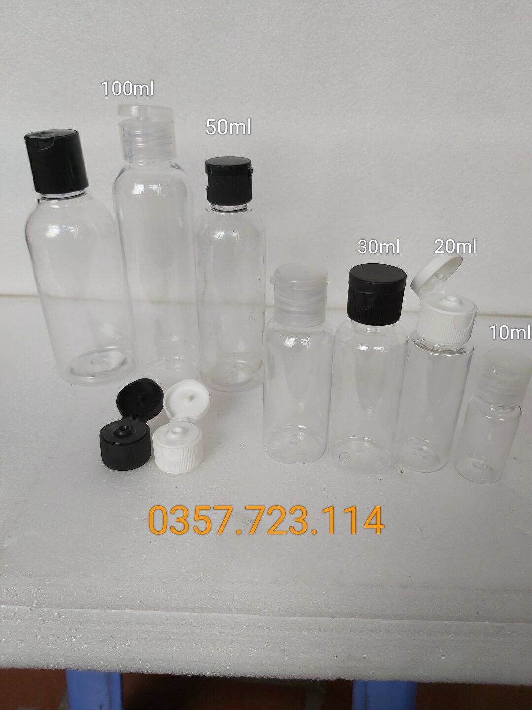 Chai nhựa nắp bật các size