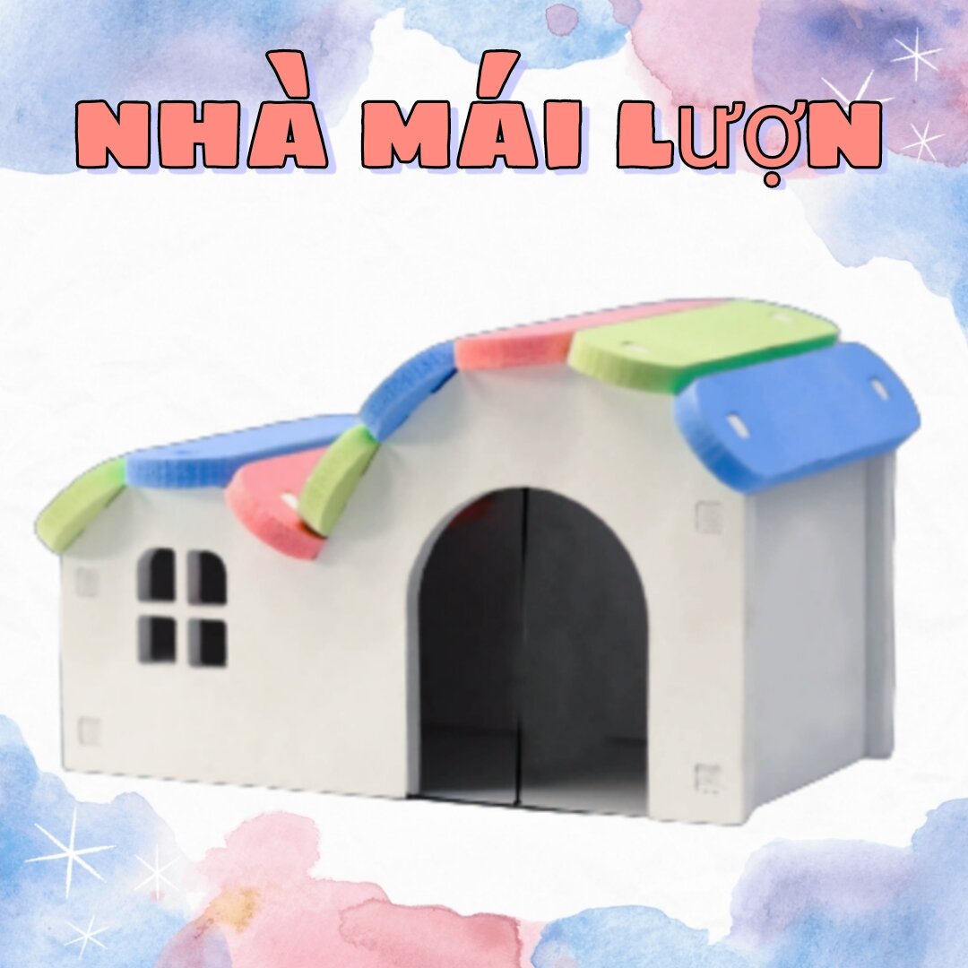 Nhà gỗ mái lượn cho thú cưng nhỏ - Hamster