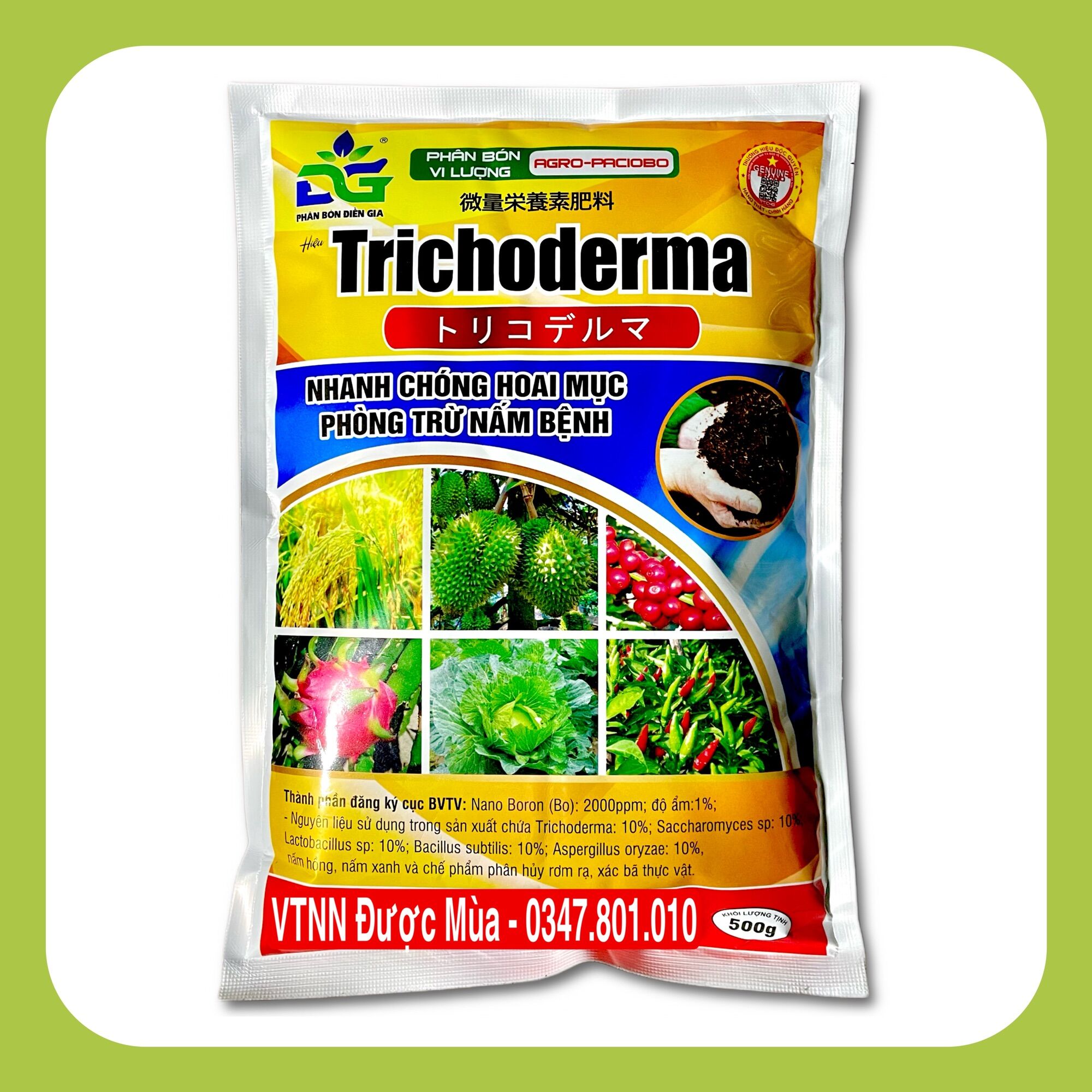 Trichoderma - phân vi sinh nhanh hoai mục, ủ phân, phòng trừ nấm bệnh, giải độc hữu cơ - vtnn được mùa