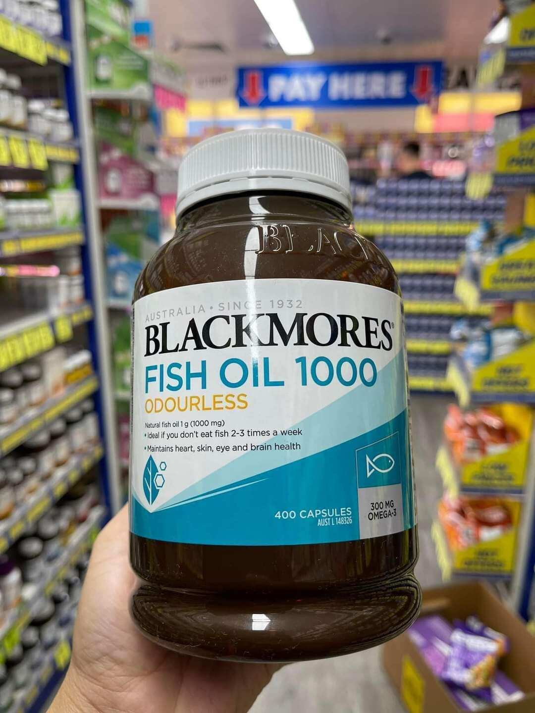 Dầu cá Blackmores Odourless Fish Oil 1000mg 400 viên