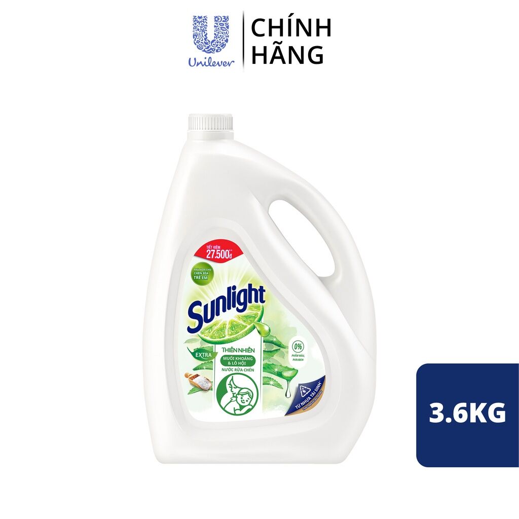 Nước rửa chén sunlight trắng 3.6kg. 