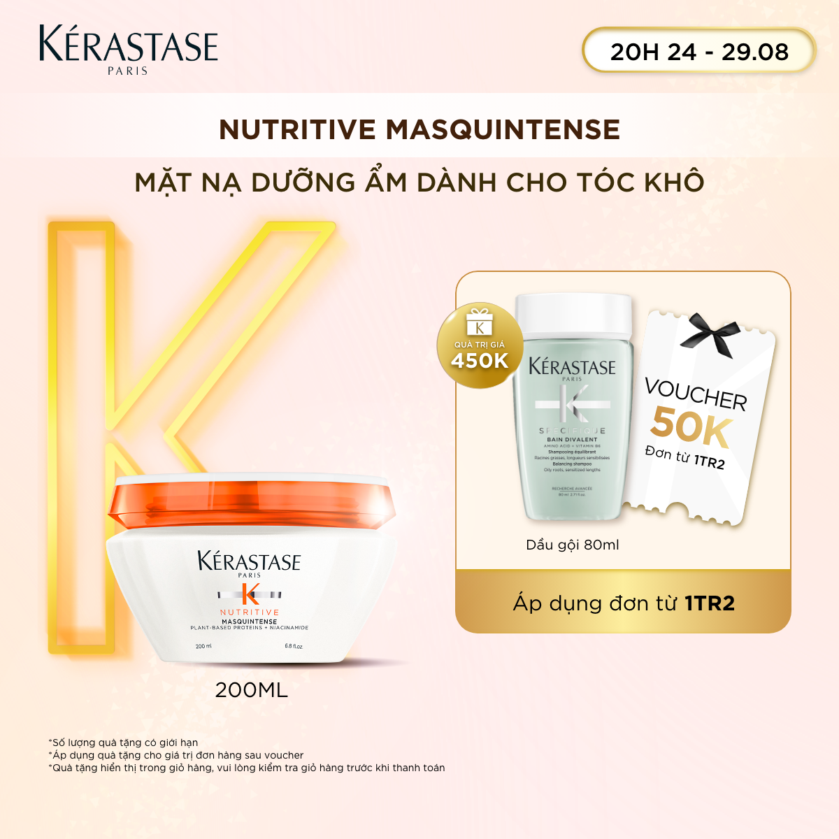 Mặt nạ dưỡng ẩm, cung cấp dưỡng chất cho tóc khô Kérastase Nutritive Masquintense 200ml