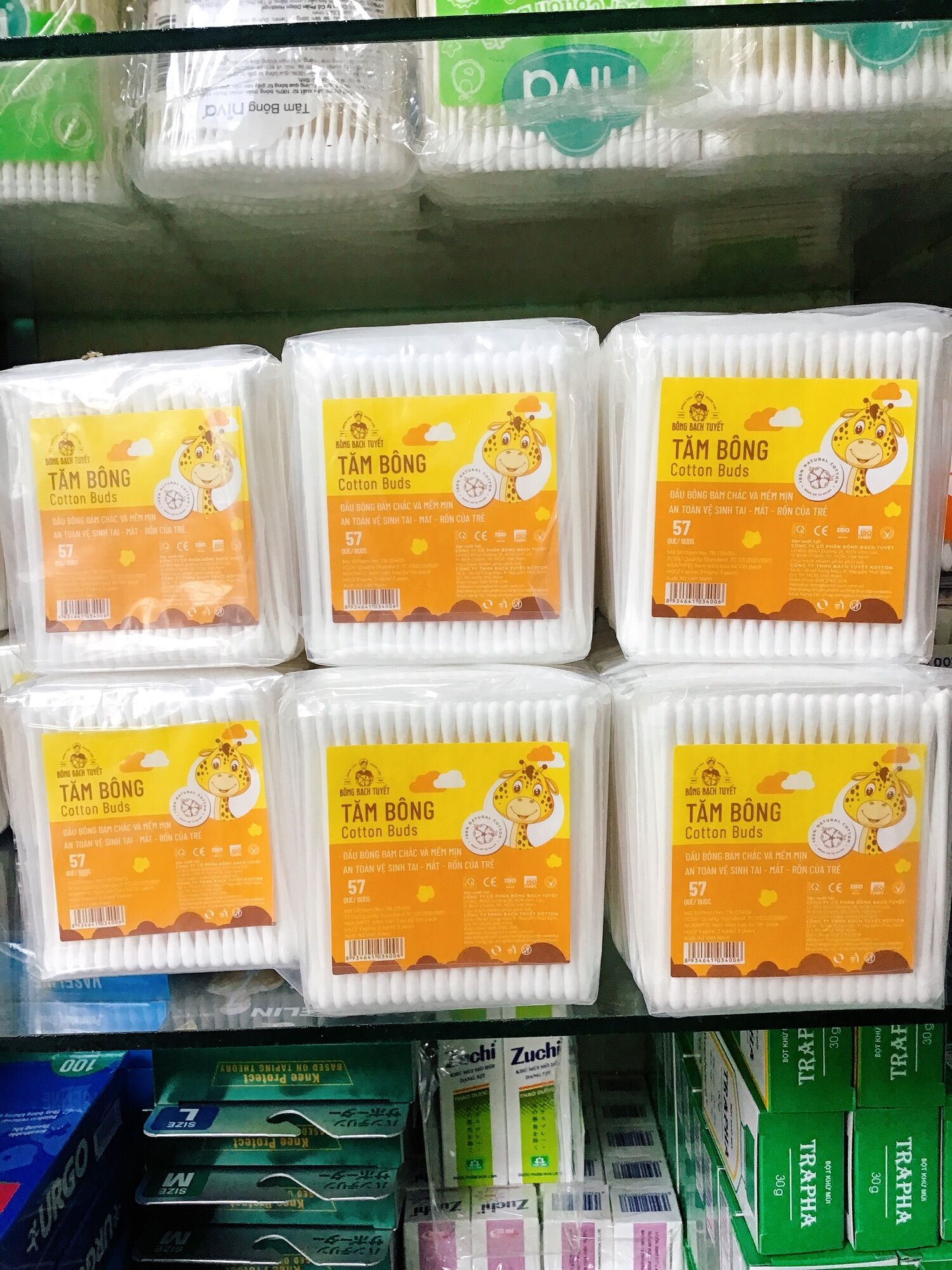 1lốc 10bịch tăm bông cotton buds cho bé - Bông Bạch Tuyết