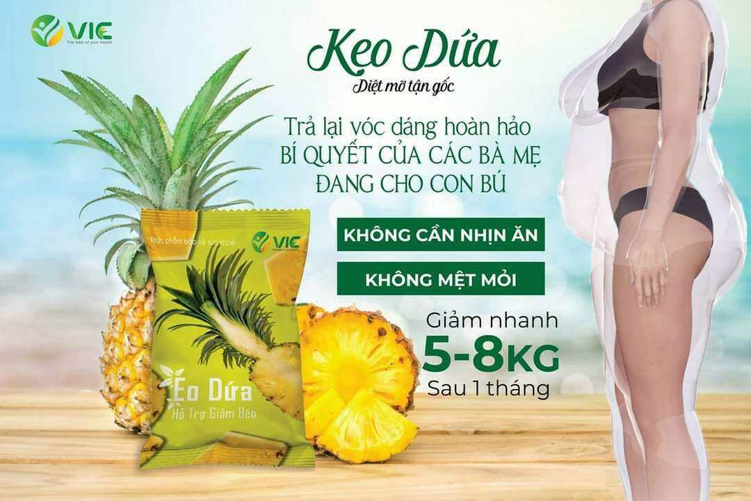 kẹo dứa giảm cân bịt 7 viên