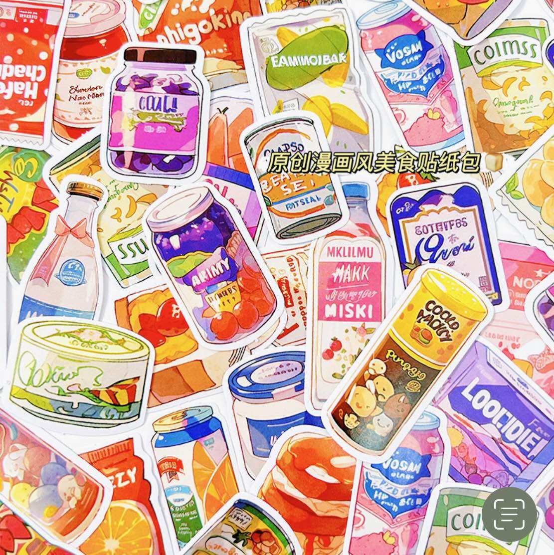 Túi 40 sticker packing food and drink