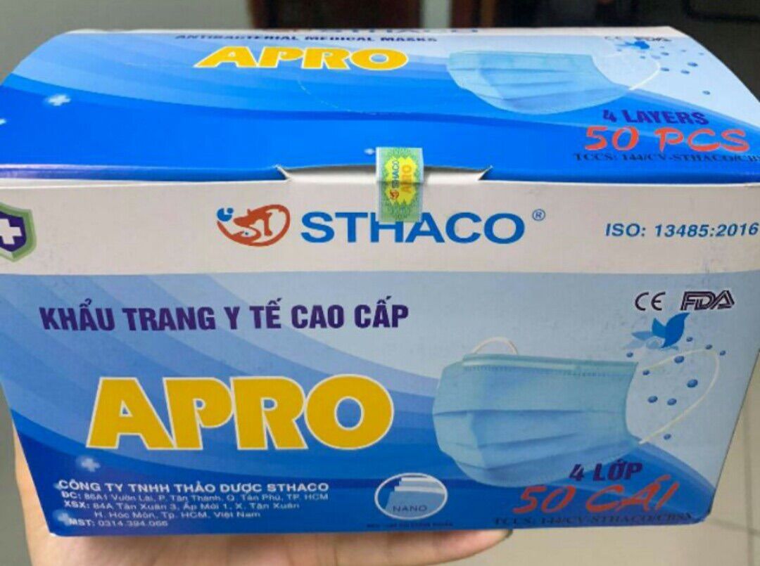 5 hộp khẩu trang Y TẾ 4 lớp dày an toàn . Chống bụi tối đa