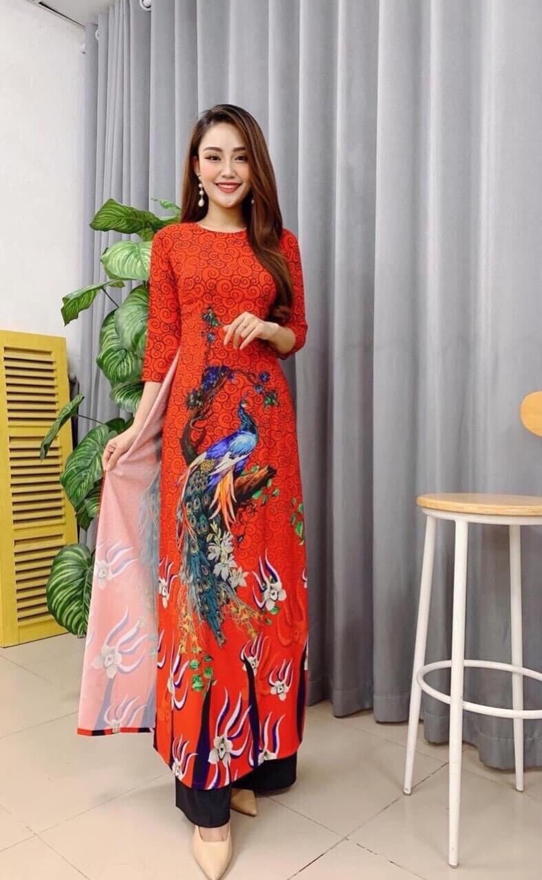 Áo dài truyền thống may sẵn kèm quần