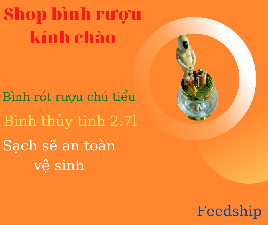 Bình đựng ruou chú tiểu thủy tinh 2.7l