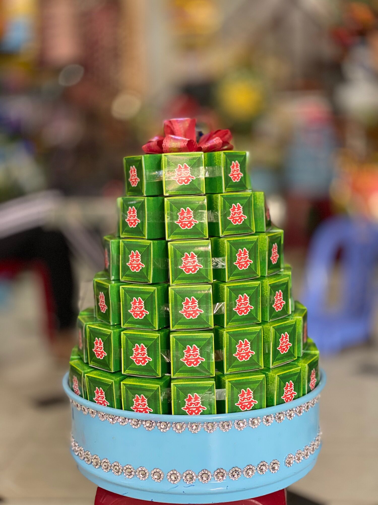 (Mẫu mới in hình cdcr) Combo 105c Hộp phu thê-Hộp đựng bánh phu thê trong ngày cưới