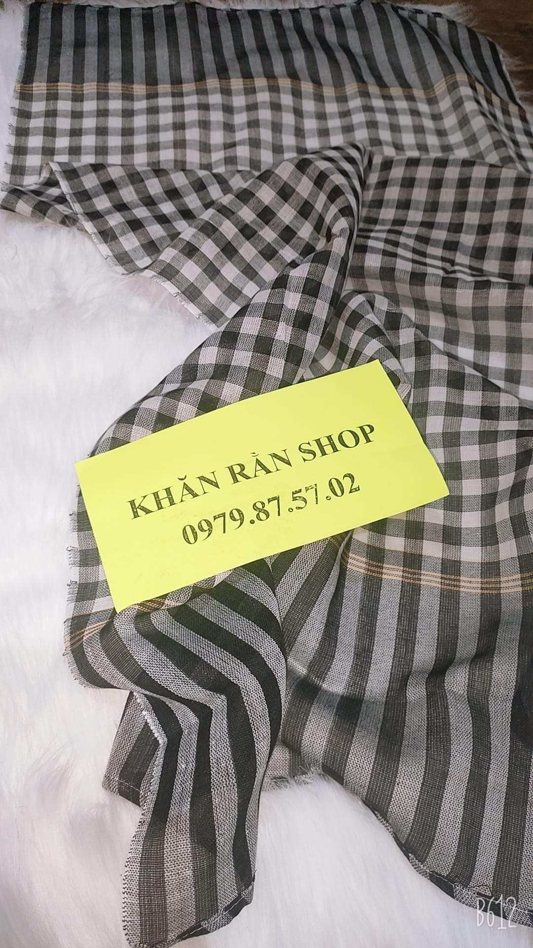 Khăn rằn màu ĐEN Ô TO 50x125cm