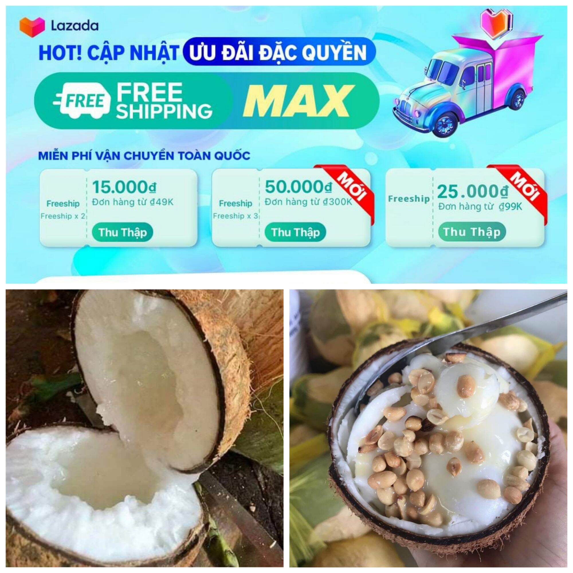 Dừa sáp loại đặc biệt , sáp nhiều , trái to hơn 1kg ,bao ngon , bao đổi trả