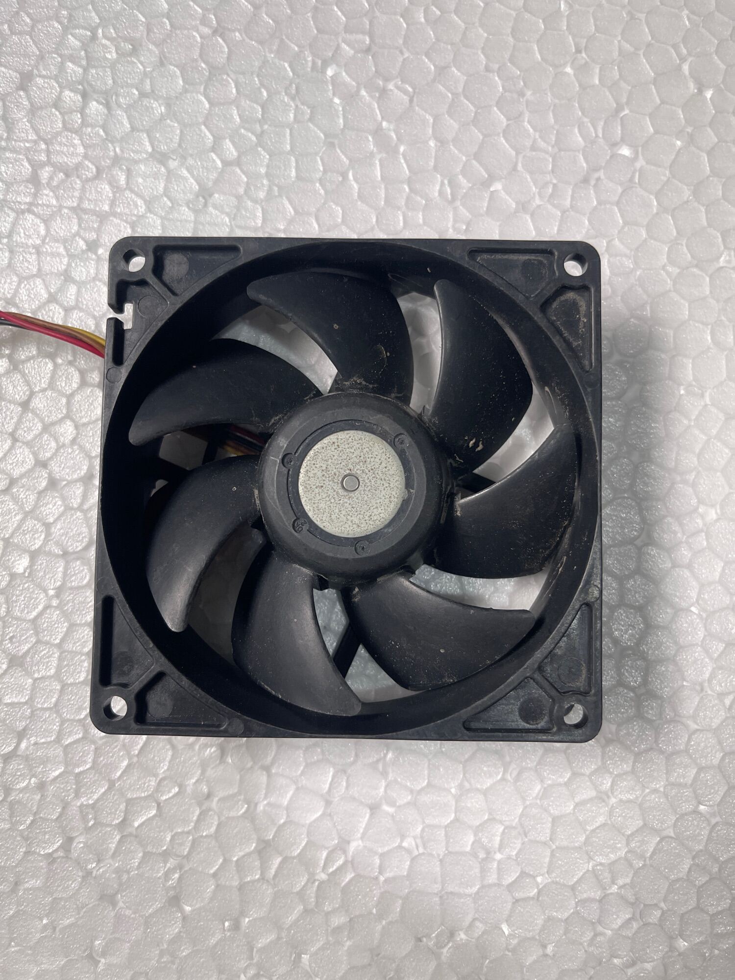Nidec ultra-fluoride 12V square 9cm 4-wire DC fan. 
