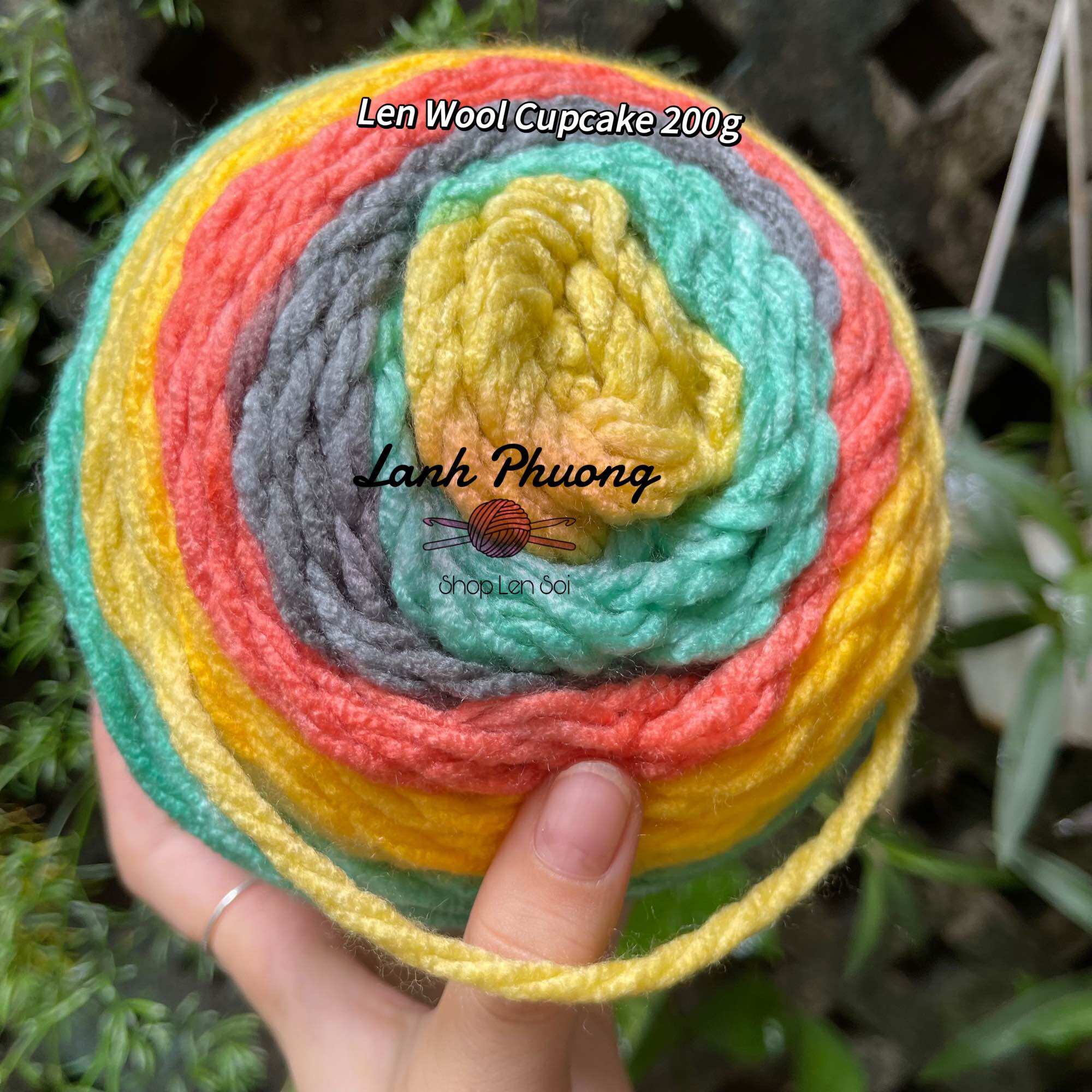 Len Wool Cupcake Sợi To 200g