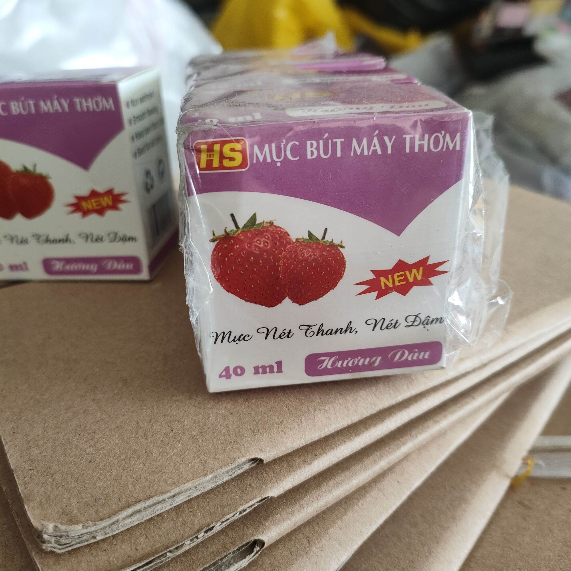 Mực bút máy HS 40ml có hương thơm mùi dâu (tím)