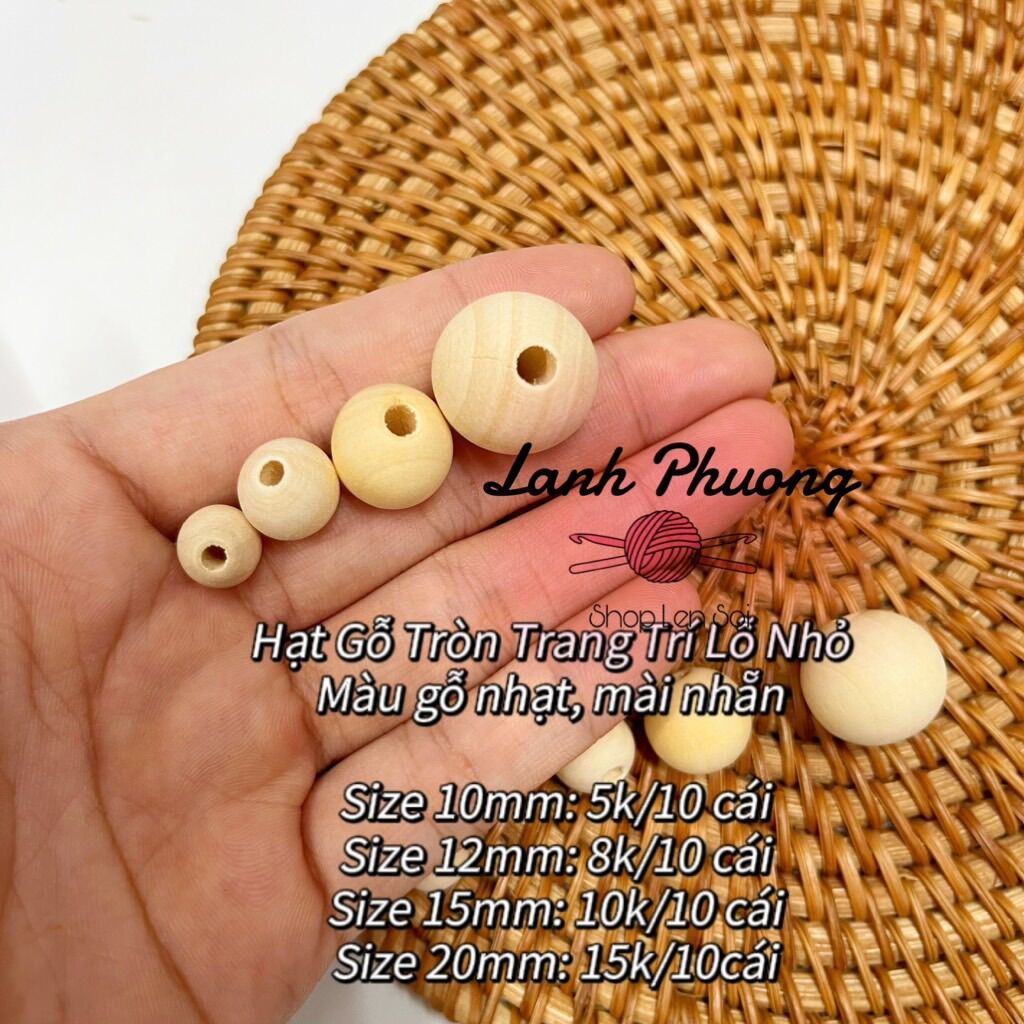 Hạt Gỗ Viên Tròn Lỗ Nhỏ