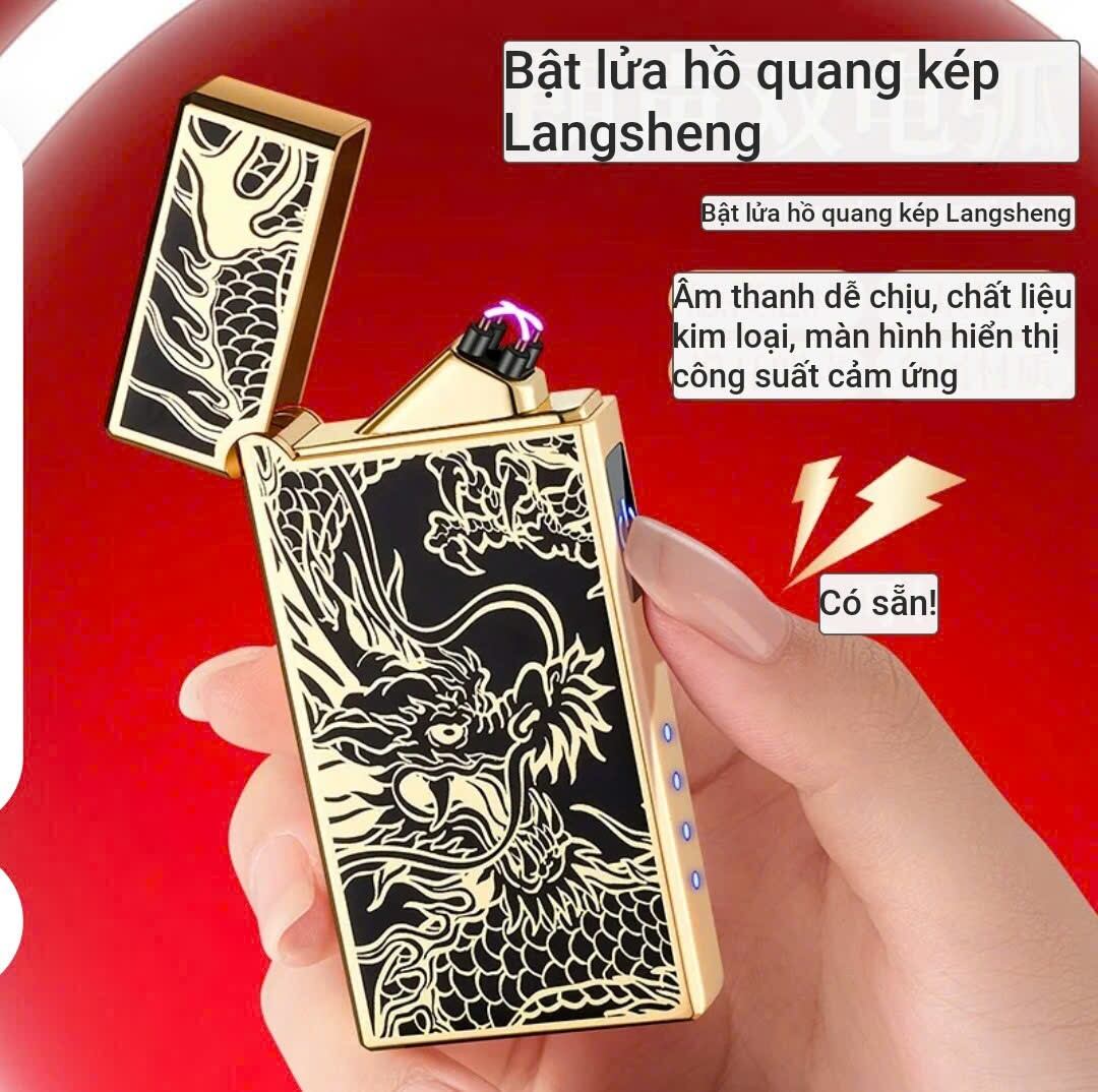 (Shop bán giá sỉ tặng phụ kiện) Bật lửa cảm ứng Full boxp, sạc pin tia plasma chống gió, vỏ bằng kim loại. Sang trọng và phong cách, thích hợp sưu tầm hoặc làm quà tặng. Shop tặng cáp sạc + thẻ bảo hành
