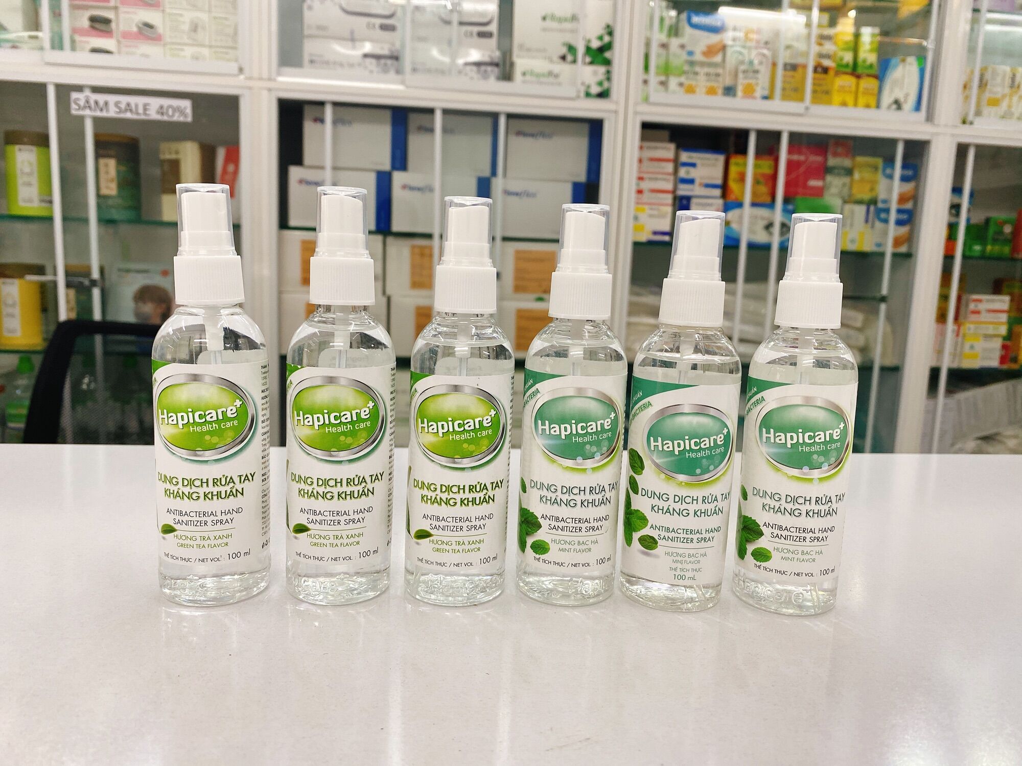 5 chai xịt rửa tay kháng khuẩn Happicare 100ml 10k/chai