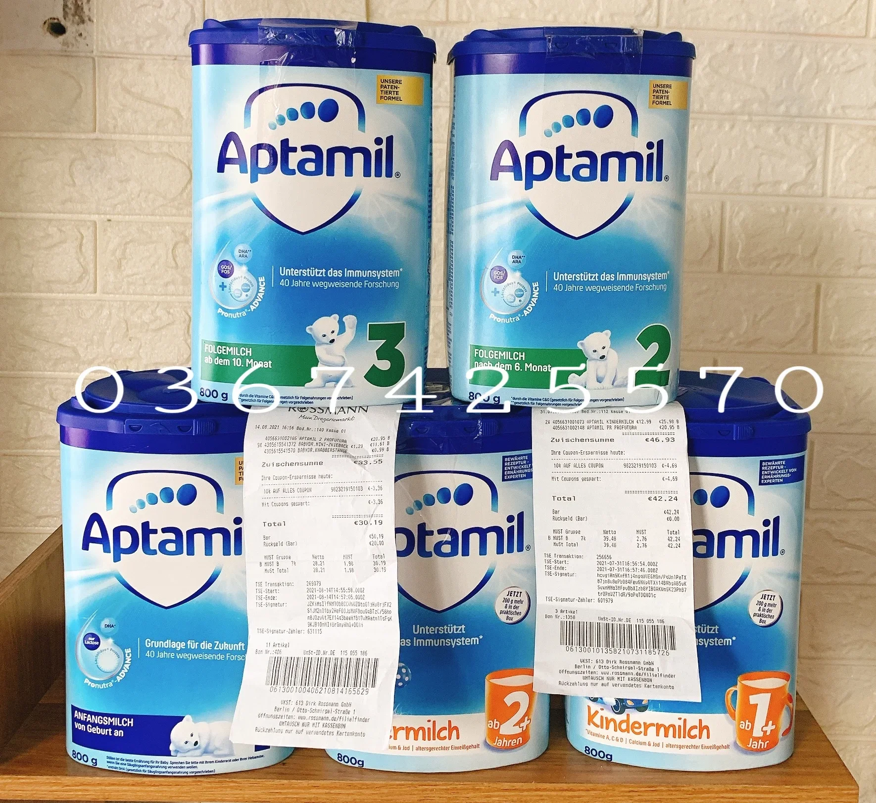 Sữa Aptamil 1+ , 1, 2, 3 Đức 800g date mới 2022