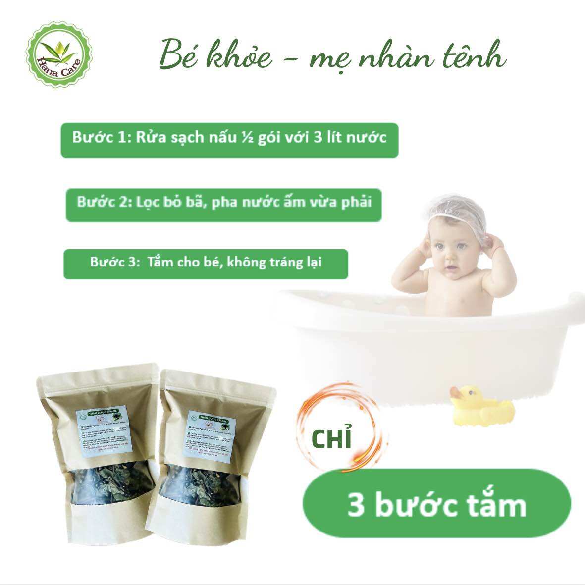 Combo 5 gói lá tắm thảo mộc cho bé