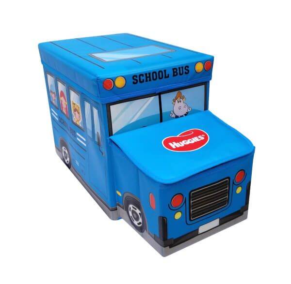 Thùng đựng đồ mô hình ô tô school bus - đồ dùng trẻ em