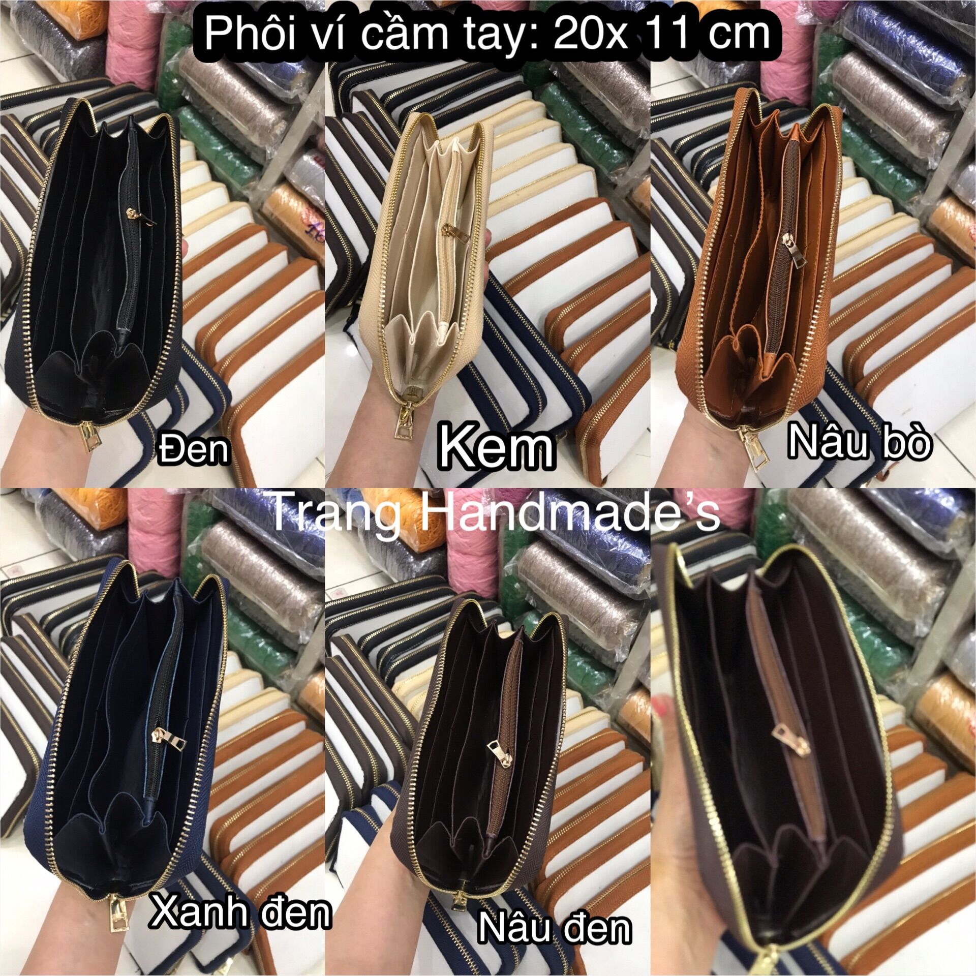 Phôi ví cầm tay đan móc len