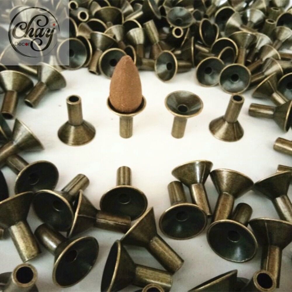Đế Trụ Đồng Đốt Nụ Trầm Hương Thác Khói Chảy Ngược - Chay Decor
