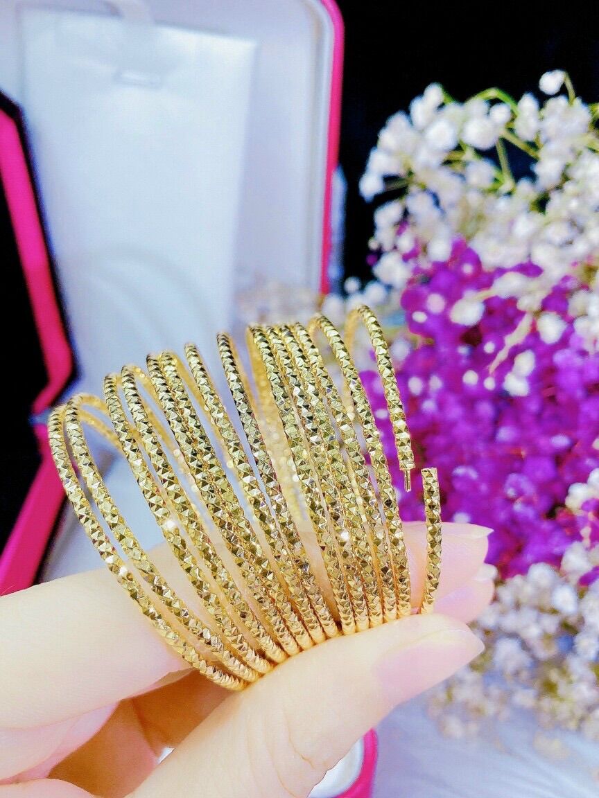 Vòng ximen bản nhỏ mạ vàng 18k khoá xỏ bộ 7 chiếc cực xinh