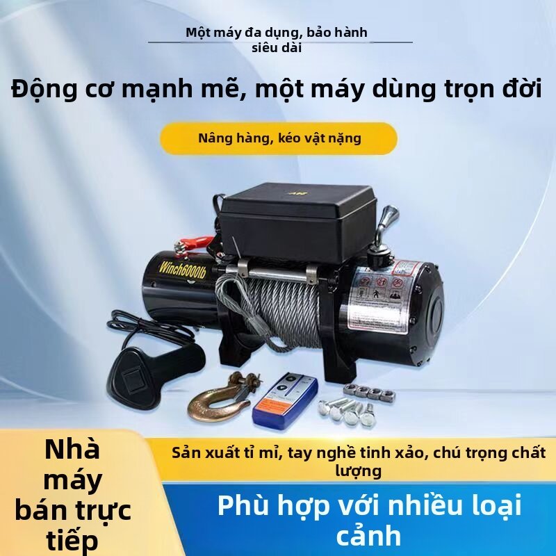Car Traction Electric Winch 12V Steel Wire Rope Hoist Giá 8,521,000 Đồng*Miễn phí vận chuyển