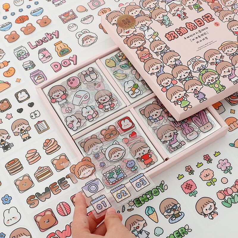 Set 10 tấm sticker hoạt hình dán trang trí