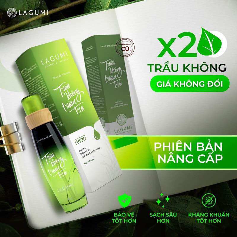 Dung dịch vệ sinh phụ nữ  trầu không tràm trà Lagumi 100ml - 100% thiên nhiên (An toàn cho Mẹ Bầu) (Việt Nam)