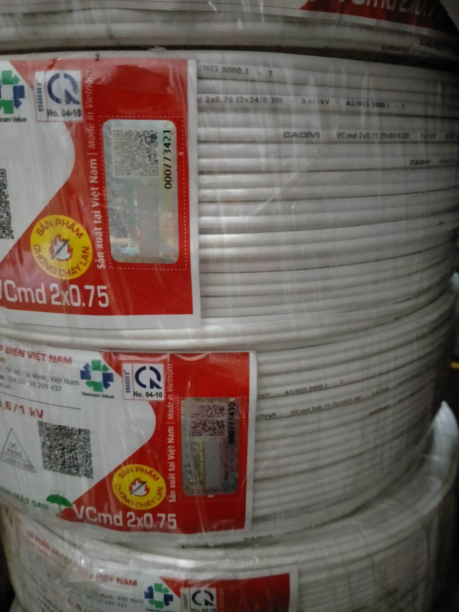 [2 mét] Dây điện đôi mềm Cadivi 2x0.75 ( 2x24)