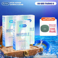 Bộ 3 hộp bao cao su Durex Invisible siêu mỏng, size 52mm, hộp 10 bao