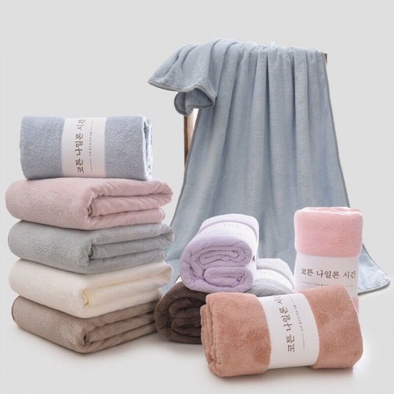 Khăn tắm hàn quốc kích thước 70cm*140cm thấm hút,mềm mại thích hợp dùng cho bé