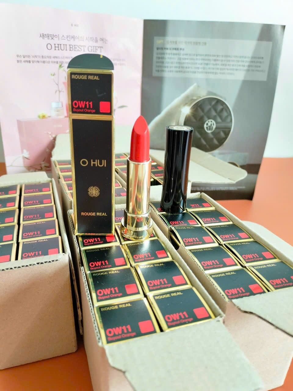 (Son Ohui màu OW11- Đỏ cam)Son môi OHUI Rouge Real Lipstick 3.5g