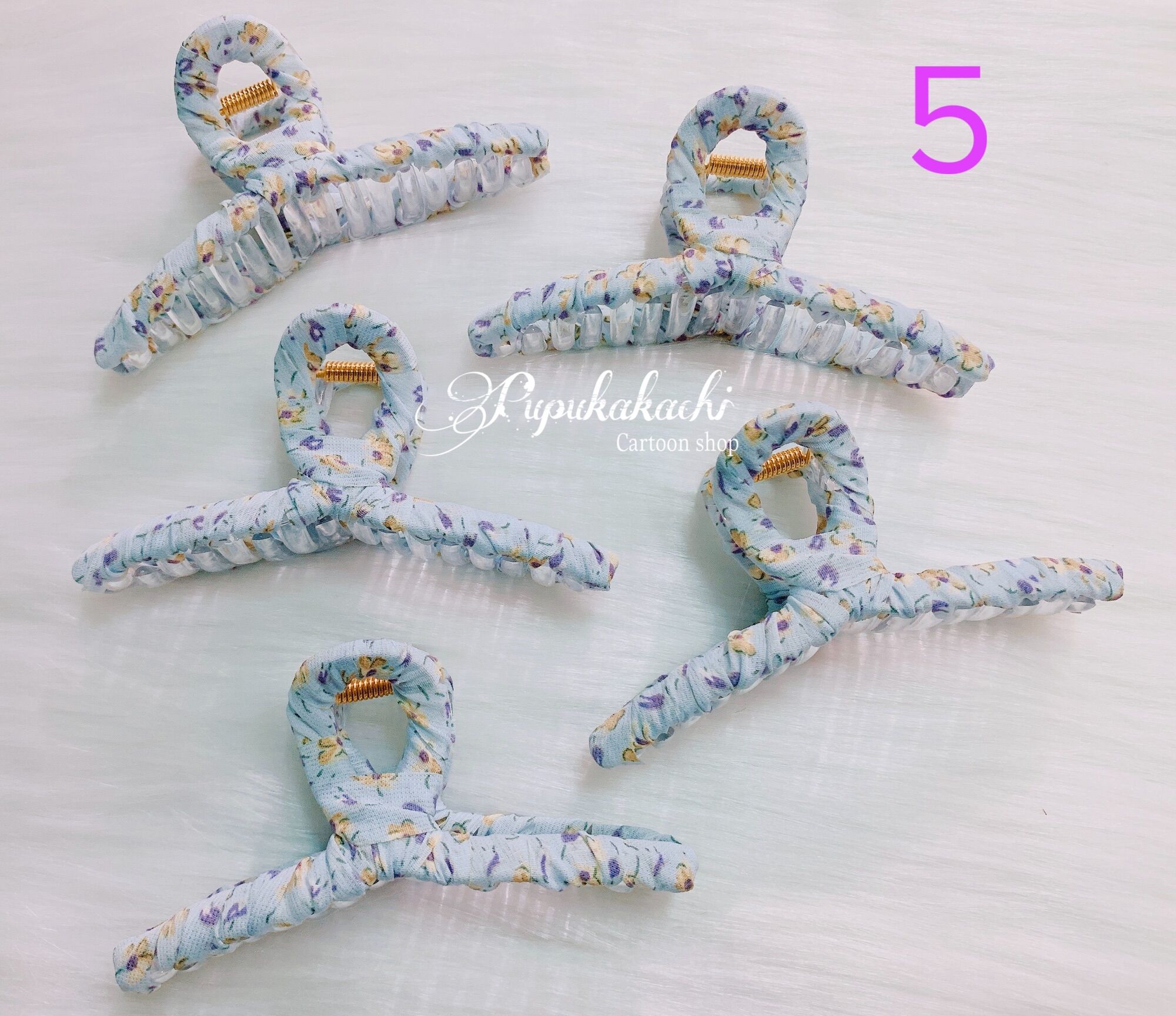 Kẹp tóc càng cua cào gắp tóc vải hoa dễ thương hot trend