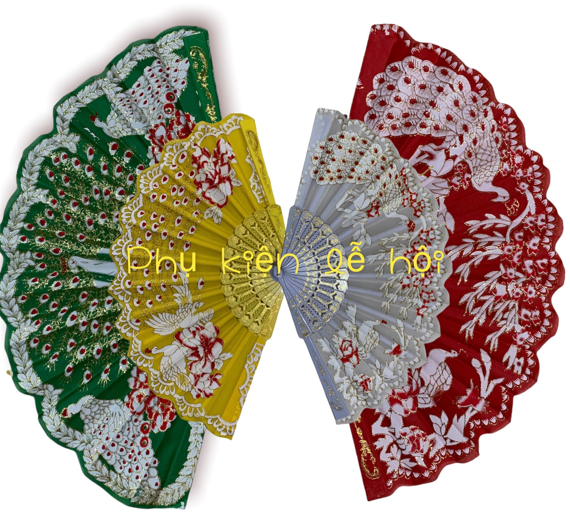 [FREESHIP] [SIÊU PHẨM GIÁ RẺ] quạt REN vải 🌺CAO CẤP🌺🌺 in hình hoạ tiết hoa công ép nhũ đủ màu