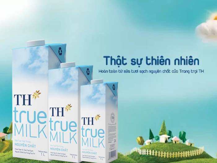 Thùng 12 hộp sữa Tiệt trùng TH true milk nguyên chất không đường hộp 1L