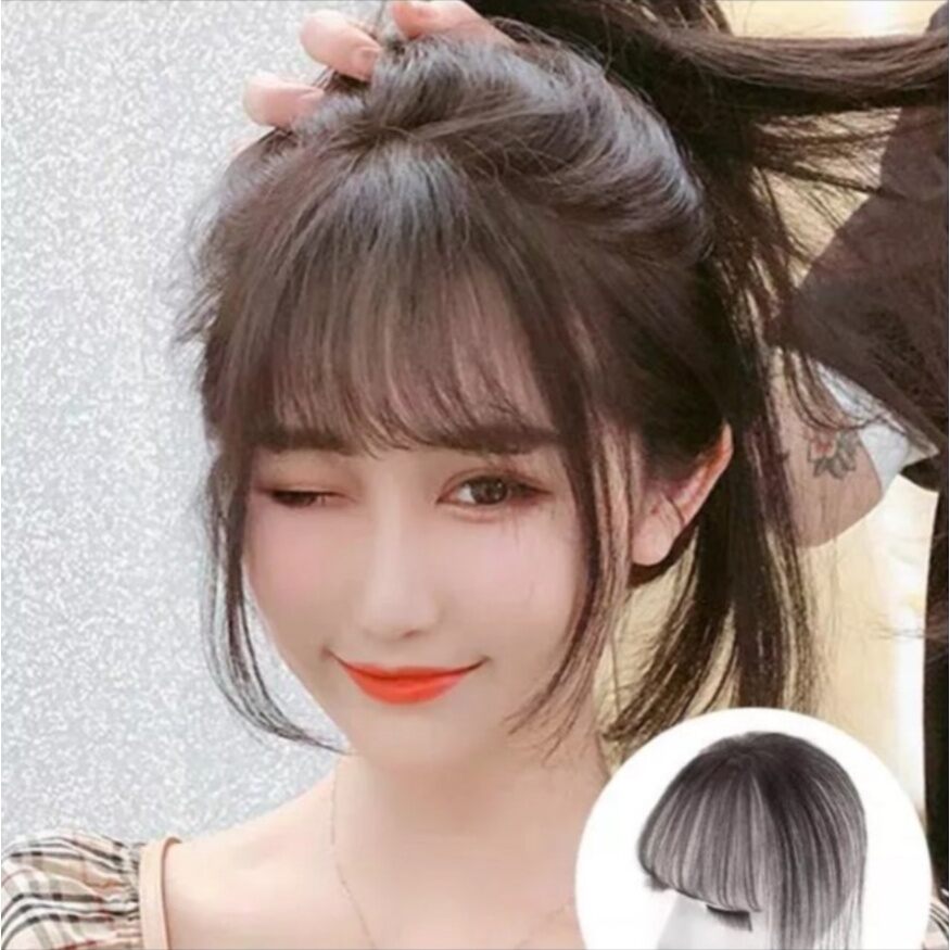 Hình video thật- tóc mái thưa 3d phủ đỉnh che hói che bạc , có thể cột tạo kiểu m006