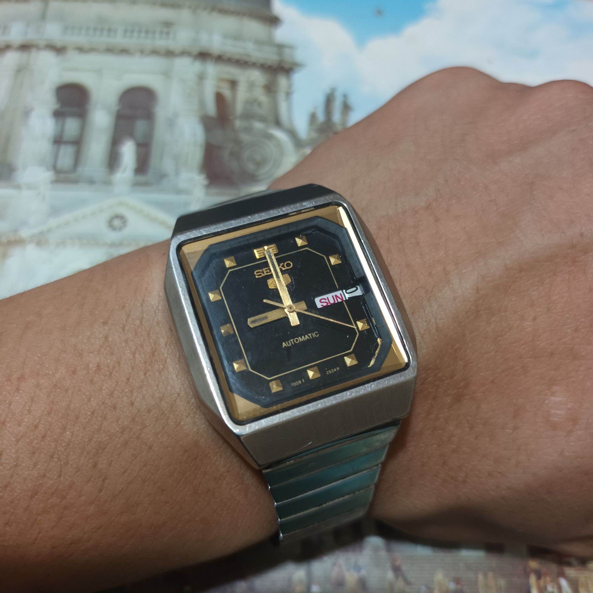 Seiko 5 chặt góc l automatic đen xanh thủy chuẩn zin máy 6309
