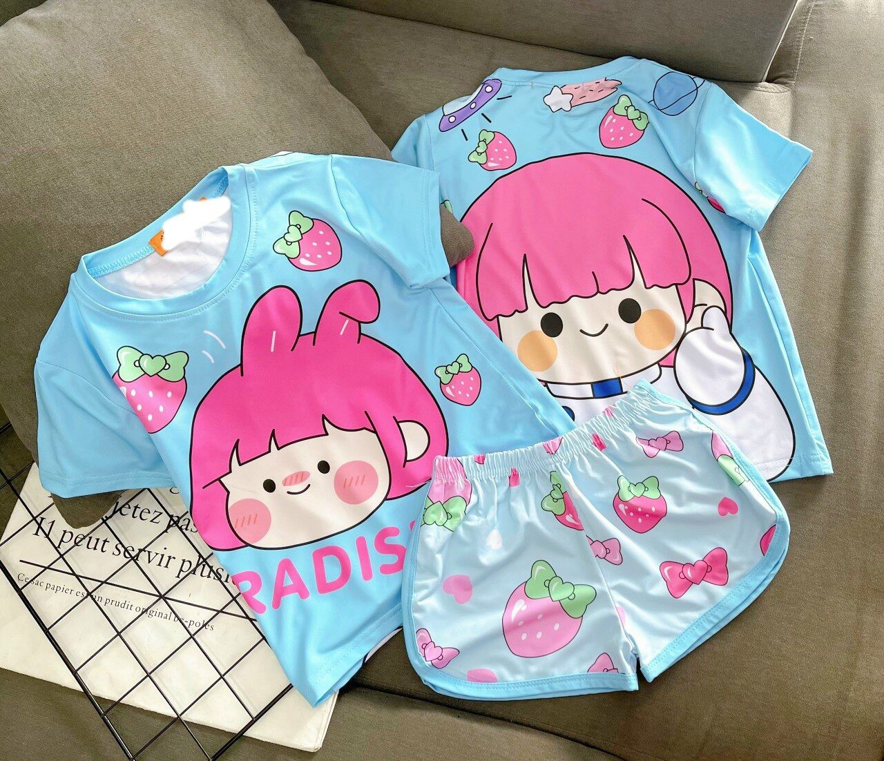Bộ  thun lạnh 3D cho bé gái